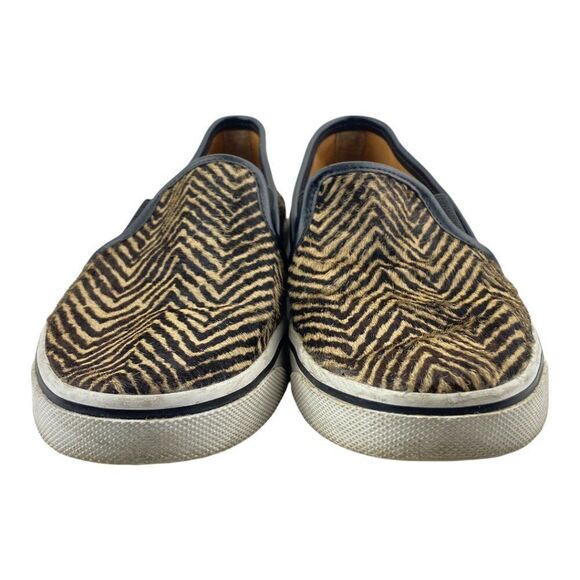 Dv dolce Vita Women's Black Brown Faux Fur Animal Print Sneakers Slip On US 6 - Picture 2 of 11